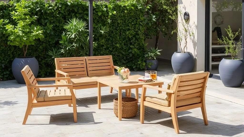 Muebles de exterior en teca y aluminio – mantenimiento según el clima. Checklist anual y calendario práctico Muebles de exterior en teca y aluminio – mantenimiento según el clima. Checklist anual y calendario práctico